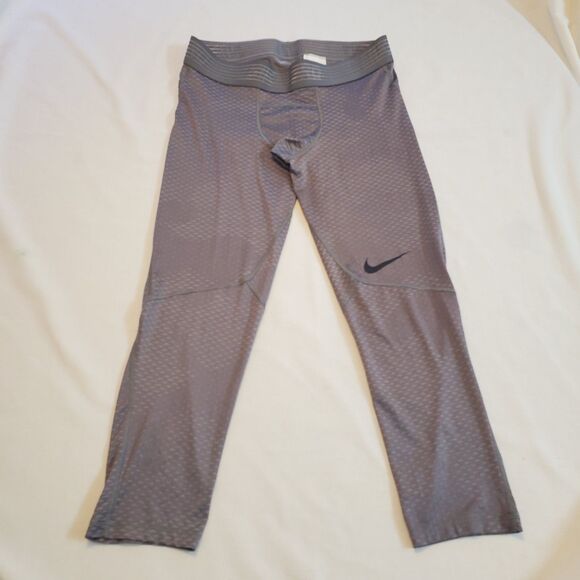 Nike Pro Mens Large Tall LT Dri-Fit Pro Fitted Leggings Gray Athletic Sport Gym - Picture 1 of 9
